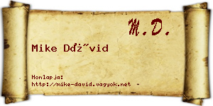 Mike Dávid névjegykártya